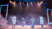 Performance at The Theatre at Heythrop Park, view from the back of the stage facing the audience