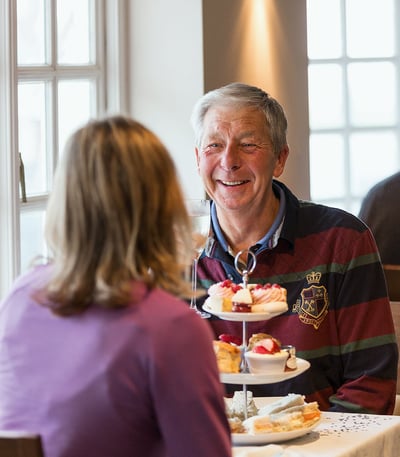 Guests enjoying afternoon tea on the terrace at Bembridge Coast Hotel