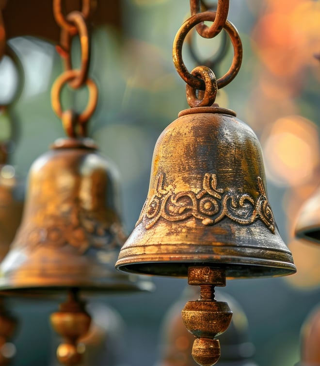 Close up of some old bells