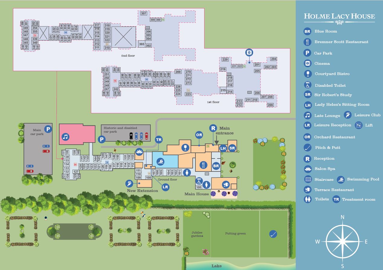 Holme Lacy House Hotel map